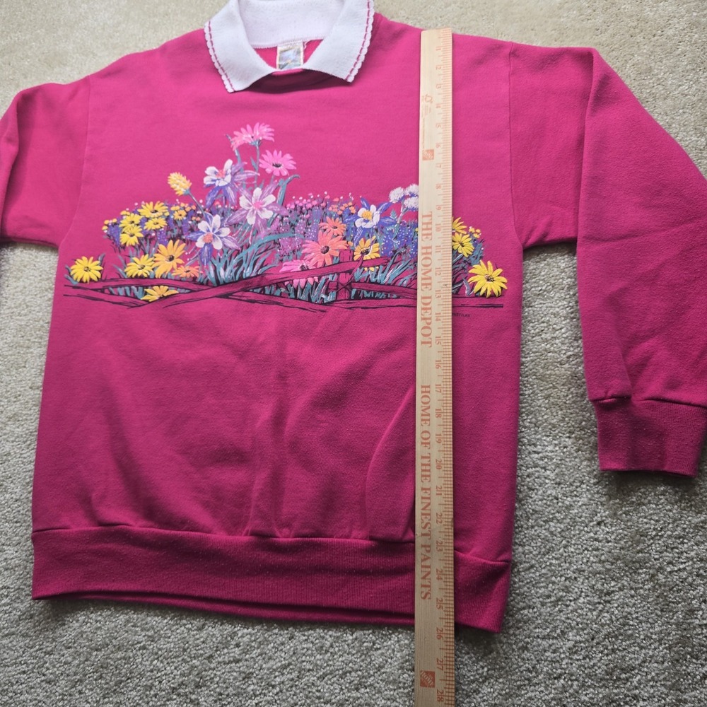 Vintage Flower Sweatshirt 90s Lifestyles Brand Large - Picture 6 of 6